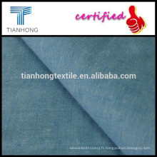 couleur bleue filé teint 30 % lin 70 % coton pour chemise d’homme